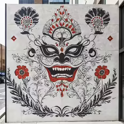 a mural painted on the side of a building