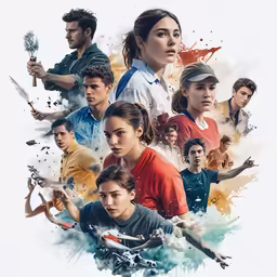 the poster has many different people on it