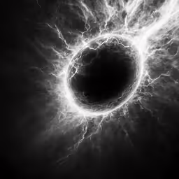 the black hole is full of lightning