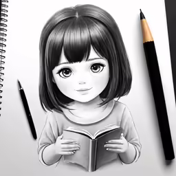 an image of a pencil and some markers on top of a notebook