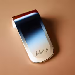 a cell phone has a small name on it