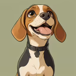 a brown and black dog is smiling with his tongue out