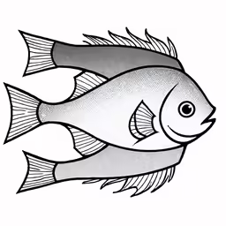 a fish with black spots, a very small tail
