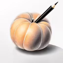 a pencil drawing of a pumpkin with no carving