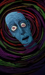 some art that has been painted with colors