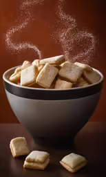 a bowl of crackers sprinkling with sugar