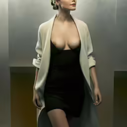 the beautiful woman has very large breast breasts