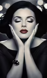 a lady with her hands on her face