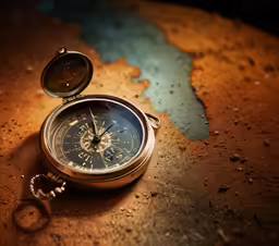 a compass is resting on a floor