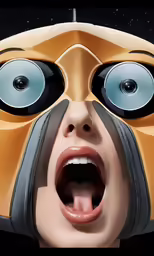 a close up of a person with speakers