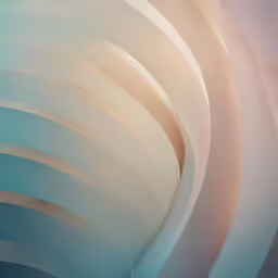 a blue and white wall with curves on it