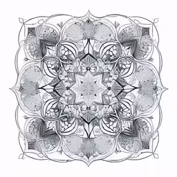 a coloring book page with an abstract flower