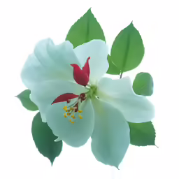 a white flower that is hanging off of a branch