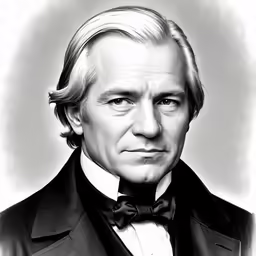 an old photo of a man with a suit and bow tie
