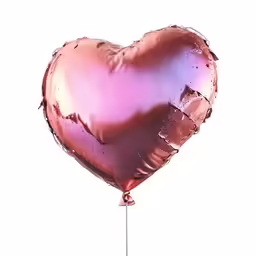 a metallic heart shaped balloon in the shape of a t - shaped