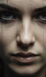 the girl has four drops on her eyes