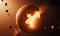 the glowing ball of fire is seen with droplets