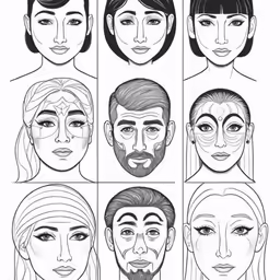 the different faces of people and their hairs