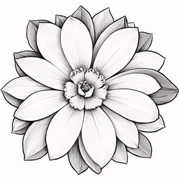 an ink drawing of a large white flower