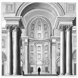 an architectural drawing depicting the interior of a building