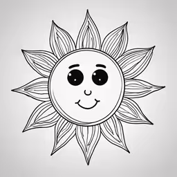the sun is drawing with a small amount of ink on the back,the sun drawing on the wall with a smile