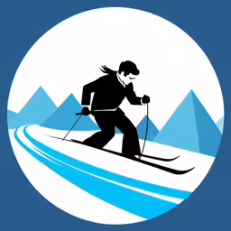 a picture of the skier in black skiing in the snow
