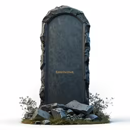 there is a black monument with golden lettering