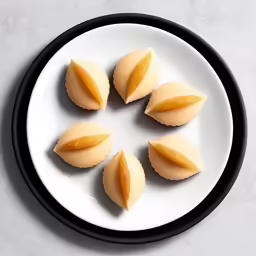 a plate with three pieces of lemon cake