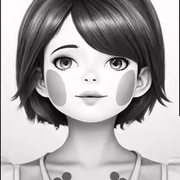 an animation girl with short hair and a white shirt