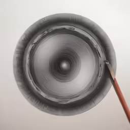 a very close up view of a speaker with the cover partially opened