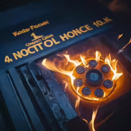a burning pizza with 4 mocolai hotplates