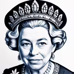 queen elizabeth drawing by john robertson