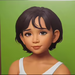 an animated female poses for a portrait
