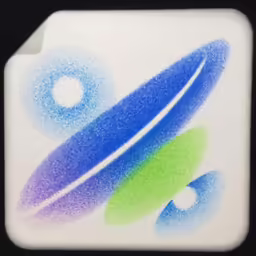 an abstract image of a white, blue and green disk