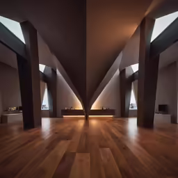 this is an amazing, empty room with tall columns