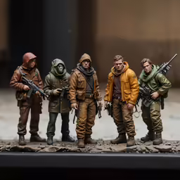 a group of soldiers standing around with their rifles