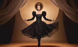a woman dressed in black posing for a picture