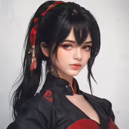 a girl is dressed up in an artistic outfit