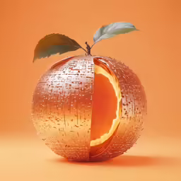 a piece of fruit that is cut in half