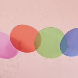 the multicolored circulars are next to each other