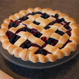 the pie has berry and cheese filling on top
