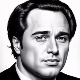 a drawing of actor johnny depper, who is looking at the camera