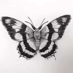 a close up of a butterfly on a white background