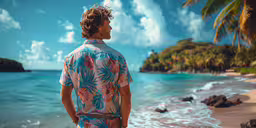 a man standing on a beach next to the ocean,a man is looking out at the ocean
