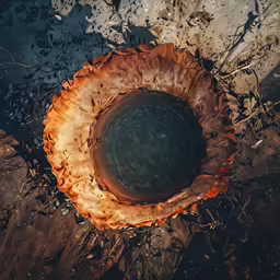 there is an odd looking object sitting on the ground