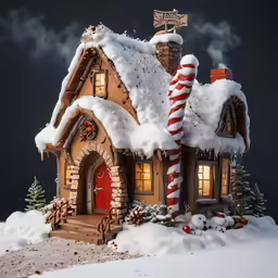 this christmas house is very elaborately decorated with ornaments