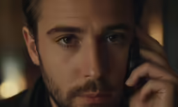 a man talking on his cell phone with one hand