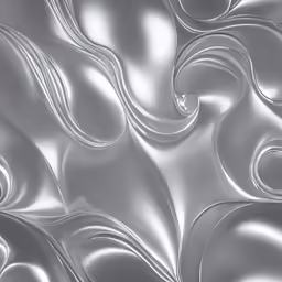 a silver surface with various patterns and shapes