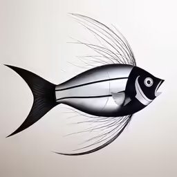 an artistic image of an fish with big hair