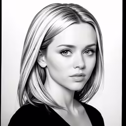 a drawing of a woman with blonde hair